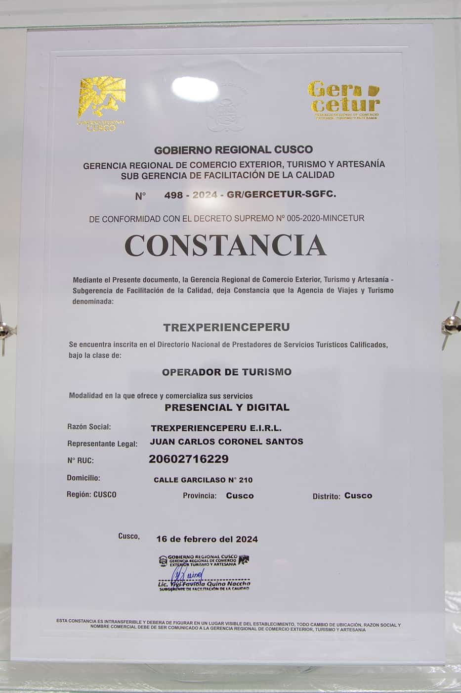 Certificados de TreXperience