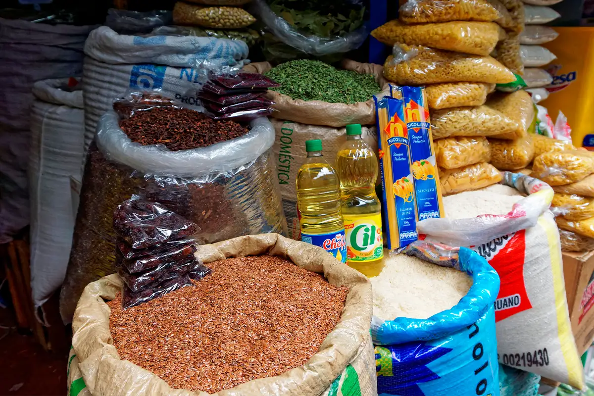 Products and grains at Ttio Market Products and grains at Ttio Market